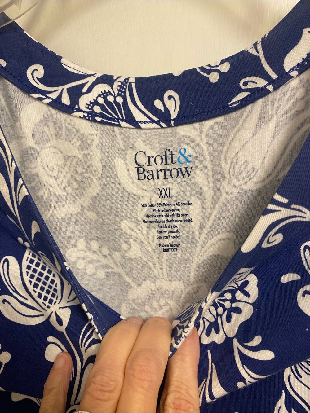 croft & barrow Blue and White Floral Midi Dress - Picture 2 of 2